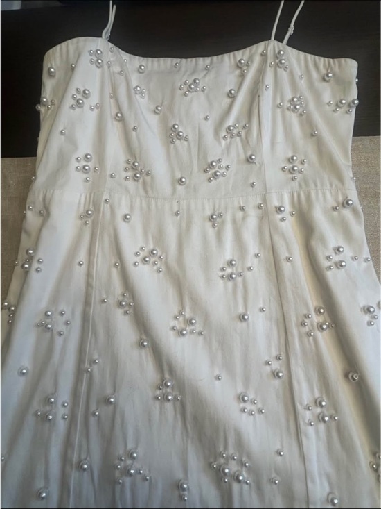 BHLDN White Pearl-Embellished Mini Dress Elsie Large - Picture 7 of 10